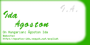 ida agoston business card
